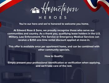 Hometown hero discount program